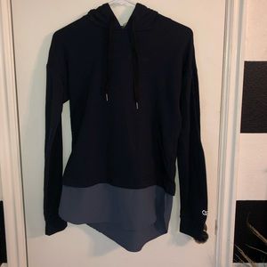 CALIA navy peplum yoga hoodie